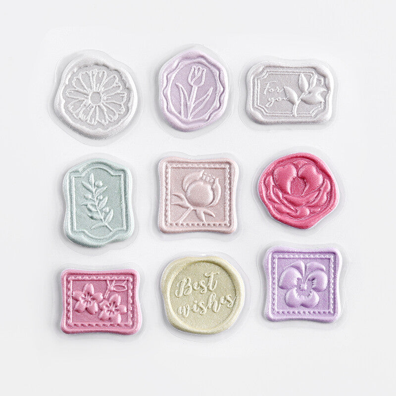 BGM Flower Mail Sealing Seal Stickers 9 designs - Paper Kooka Australia