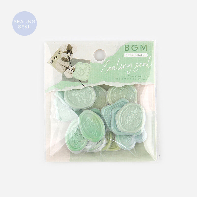 BGM Green Irodori Sealing Seal Stickers packaging - Paper Kooka Australia