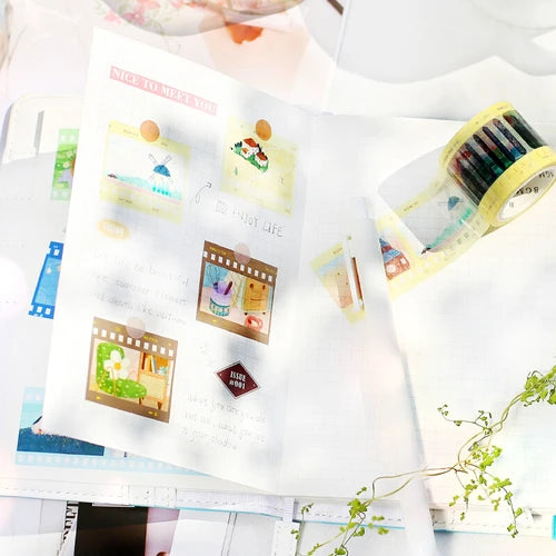 BGM Light Yellow Pink Film Clear PET Tape for journaling and scrapbooking - Paper Kooka Australia