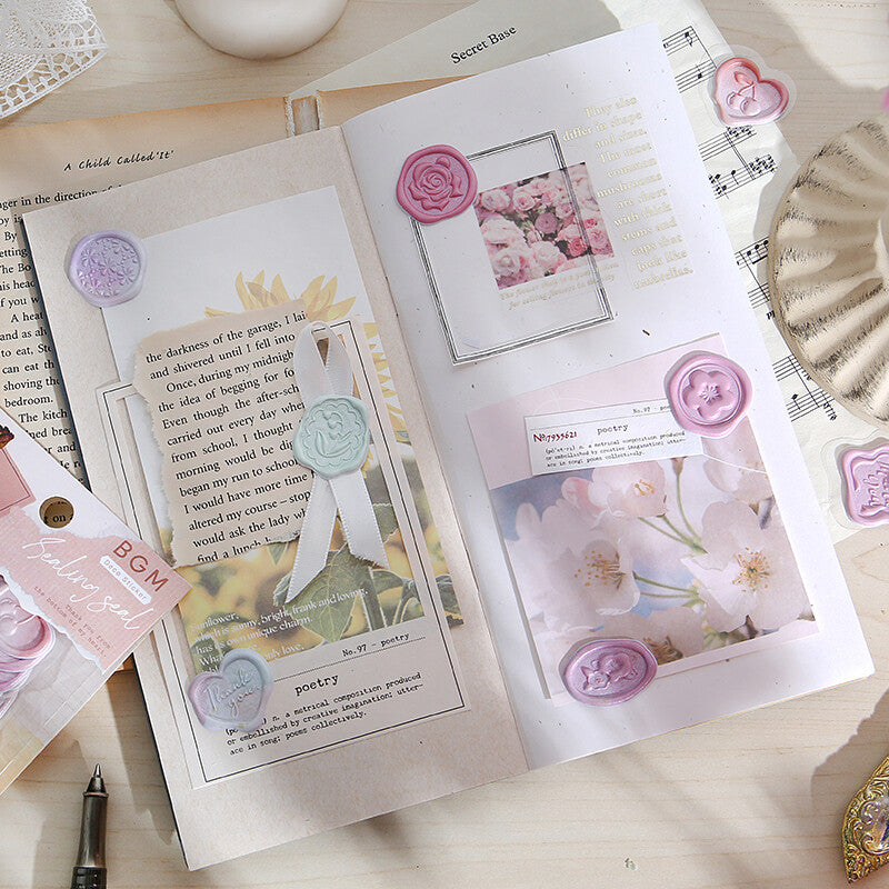 BGM Red Irodori Sealing Seal Stickers for scrapbooking - Paper Kooka Australia