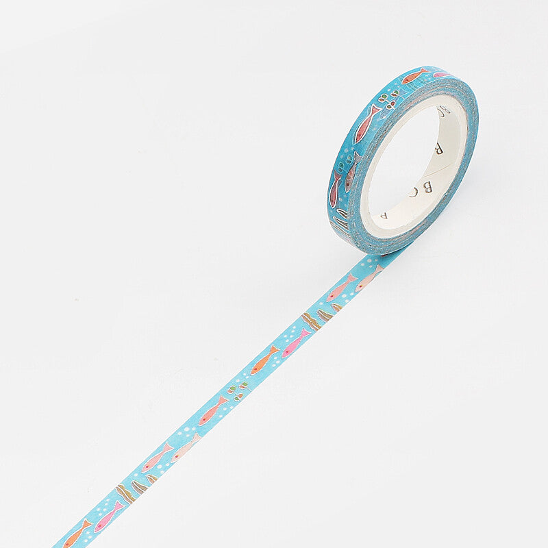 BGM Seabed thin washi tape with fish design - Paper Kooka Australia