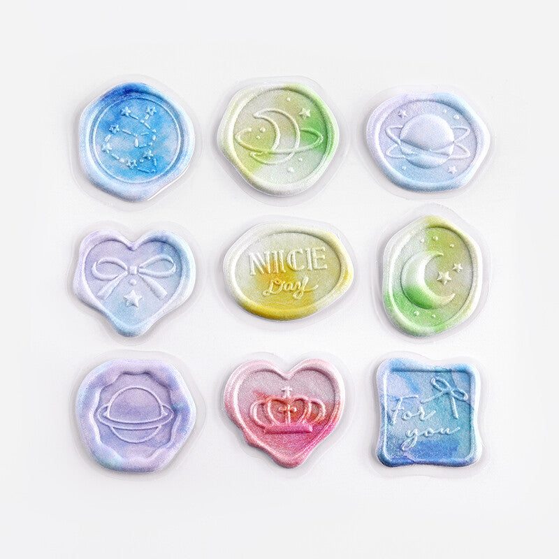 BGM Starry Night Sealing Seal Stickers 9 designs - Paper Kooka Australia