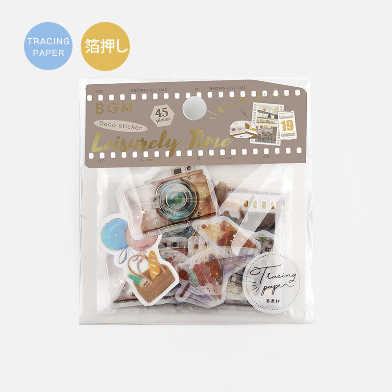 BGM Tea Leisure Time Tracing Paper Deco Stickers - Paper Kooka Australia