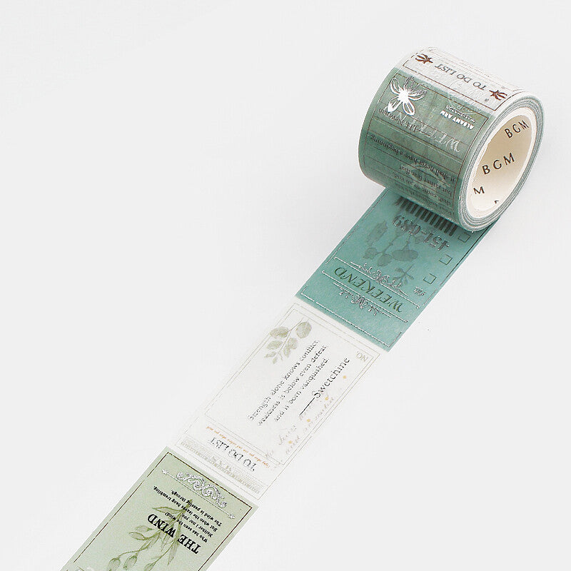 BGM Vintage Botanicals wide washi tape - Paper Kooka Australia