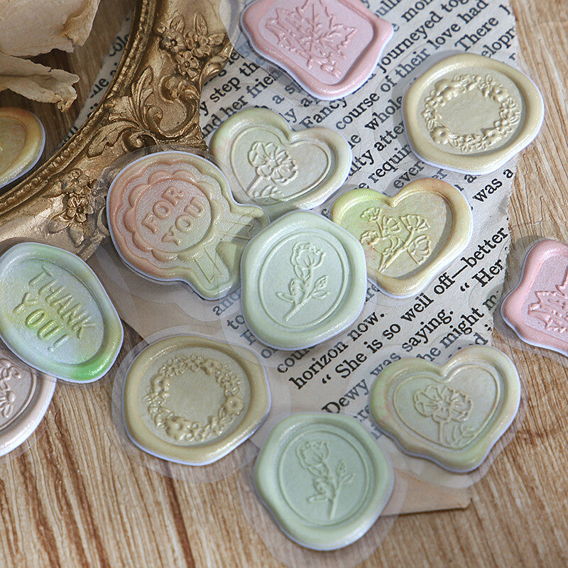 BGM Yellow Irodori Sealing Seal Stickers closeup - Paper Kooka Australia
