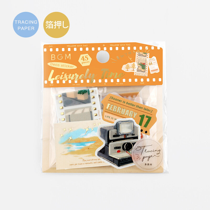 BGM Yellow Leisure Time Tracing Paper Deco Stickers - Paper Kooka Australia