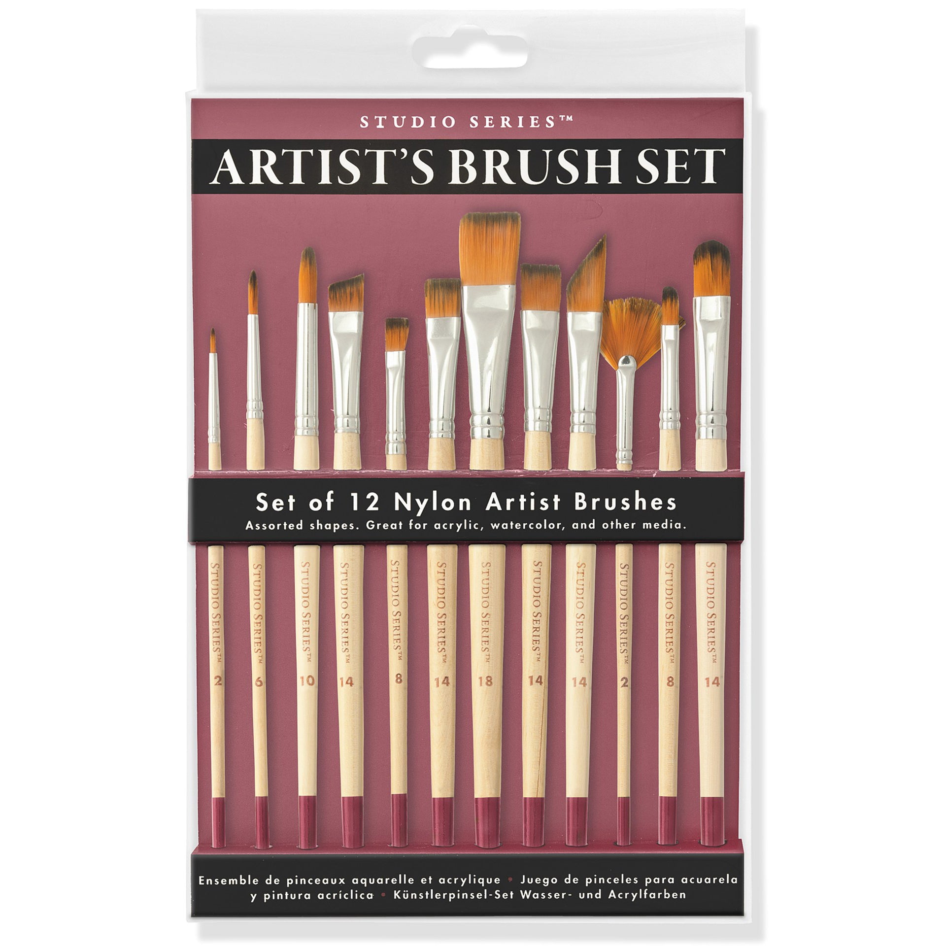 Artist's Brush - Set of 12 Taklon Brushes - Paper Kooka
