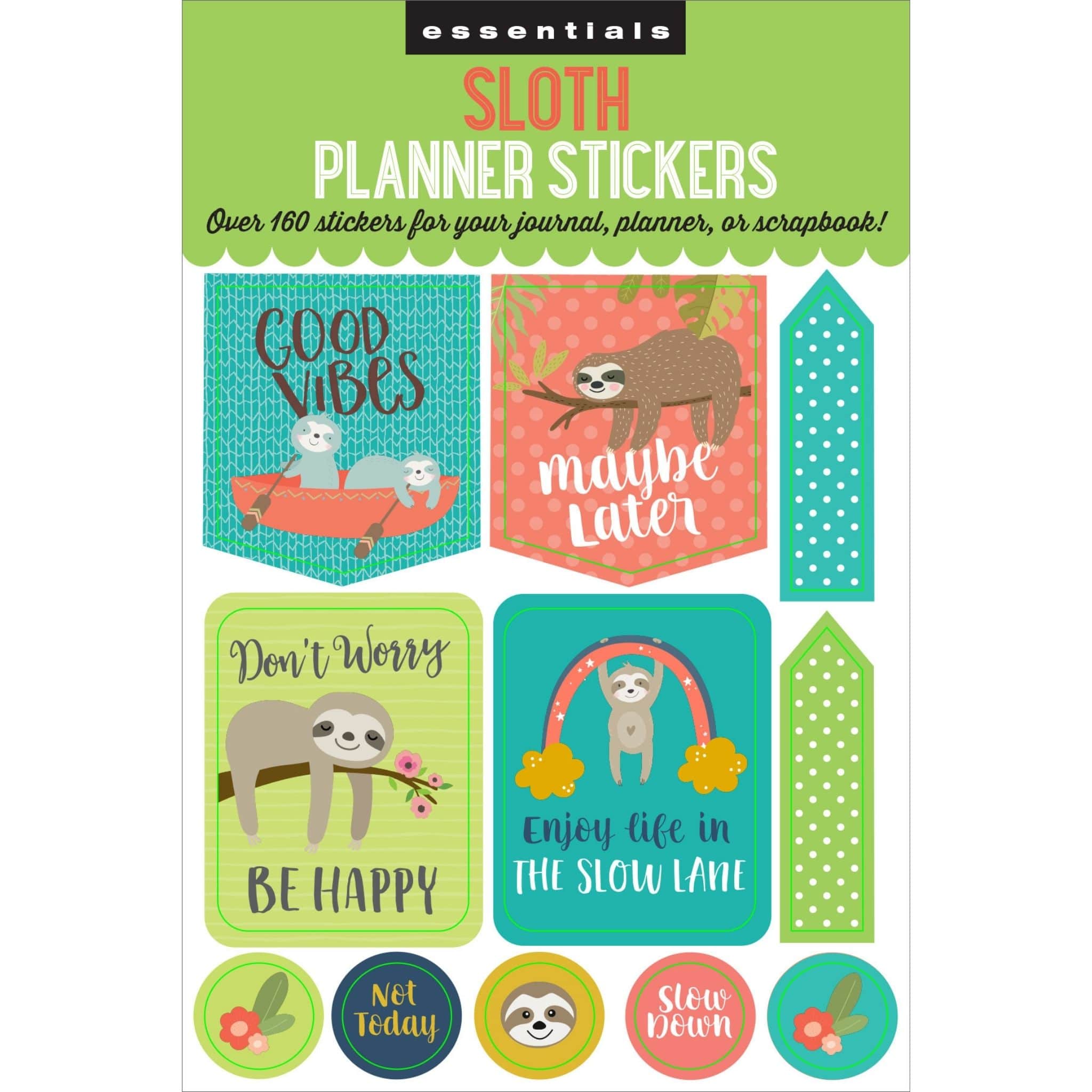 essentials sloth planner stickers good vibes - Paper Kooka