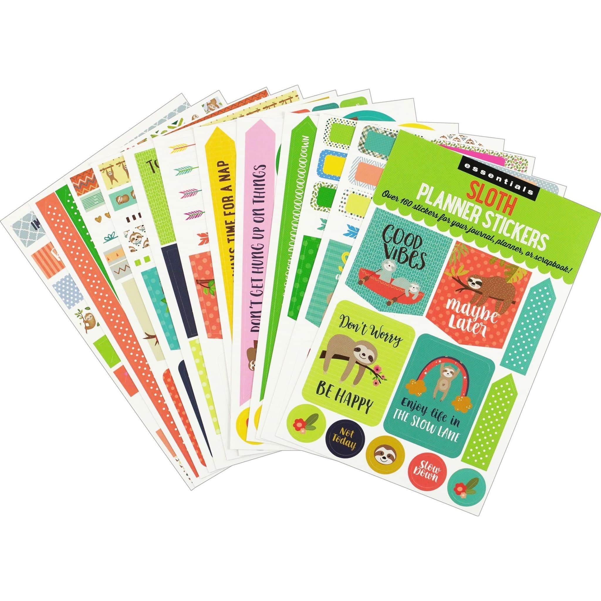 essentials sloth planner stickers whole set - Paper Kooka