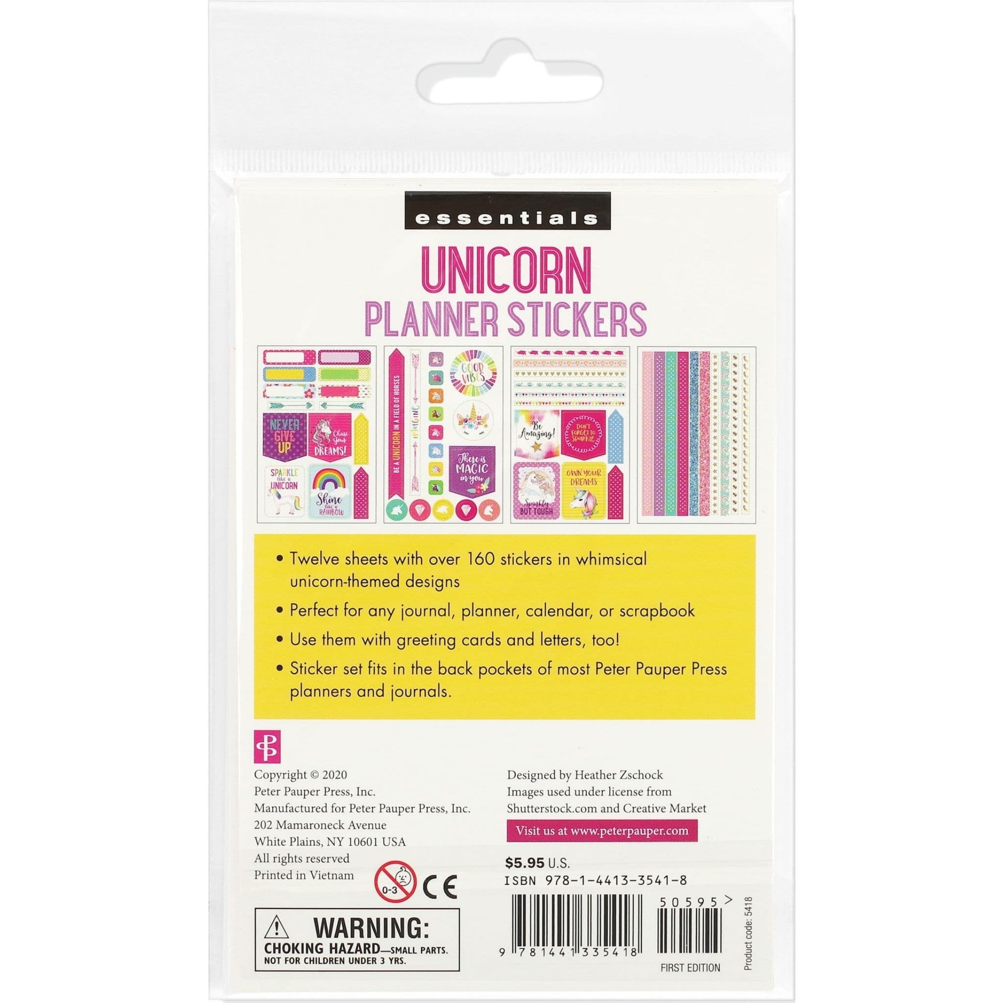 Essentials Unicorn Planner Stickers Set 160 stickers - Paper Kooka