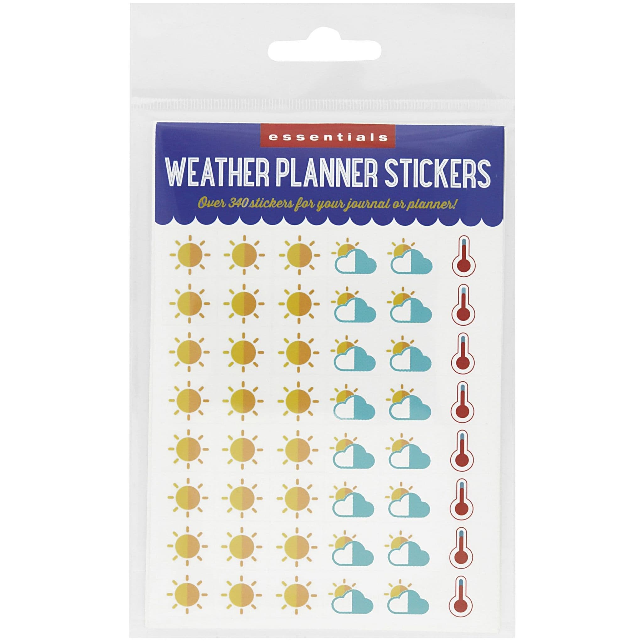 essentials weather planner stickers whole set with sun and thermometer stickers - Paper Kooka