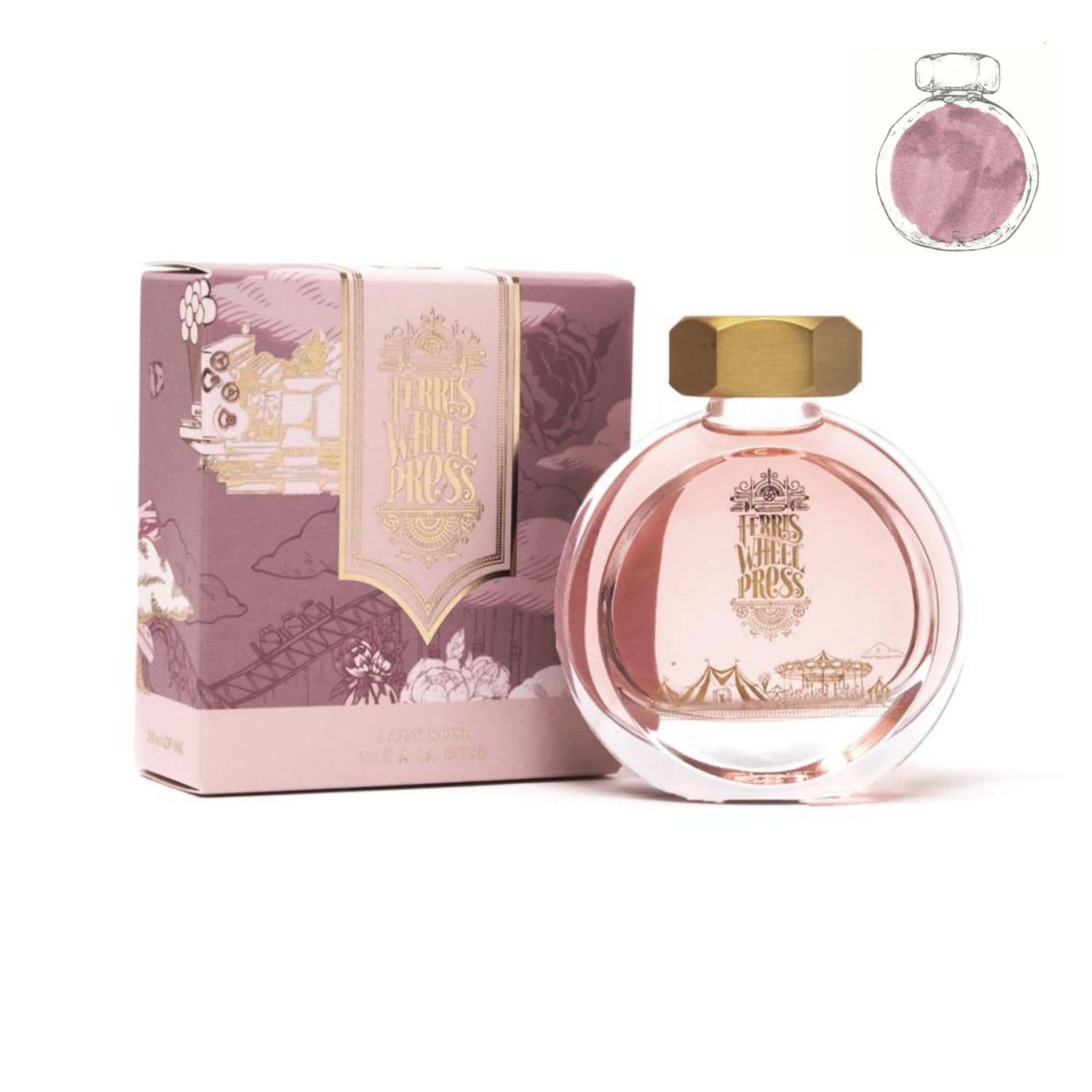 Ferris Wheel Press 38ml Lady Rose Ink Bottle - Paper Kooka