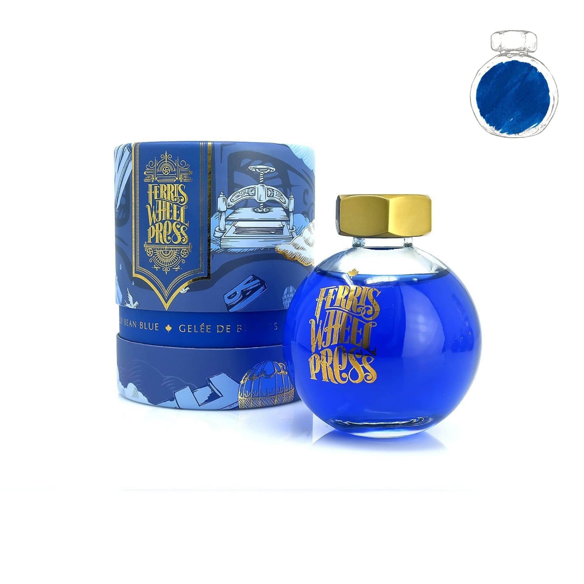 Ferris Wheel Press 85ml Jelly Bean Blue Ink bottle - Paper Kooka