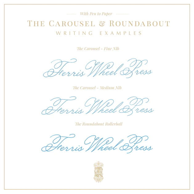Ferris Wheel Press The Carousel Fountain Pen - Forget Me Not - writing sample - Paper Kooka Australia