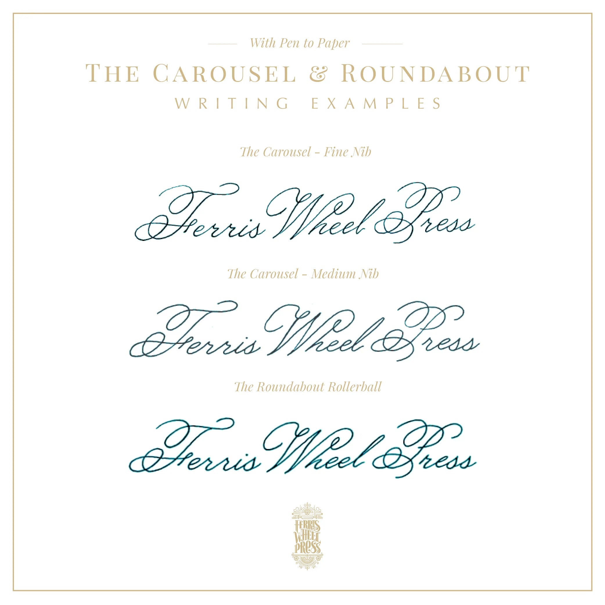 Ferris Wheel Press The Carousel Fountain Pen - Tattler's Teal - writing sample - Paper Kooka Australia