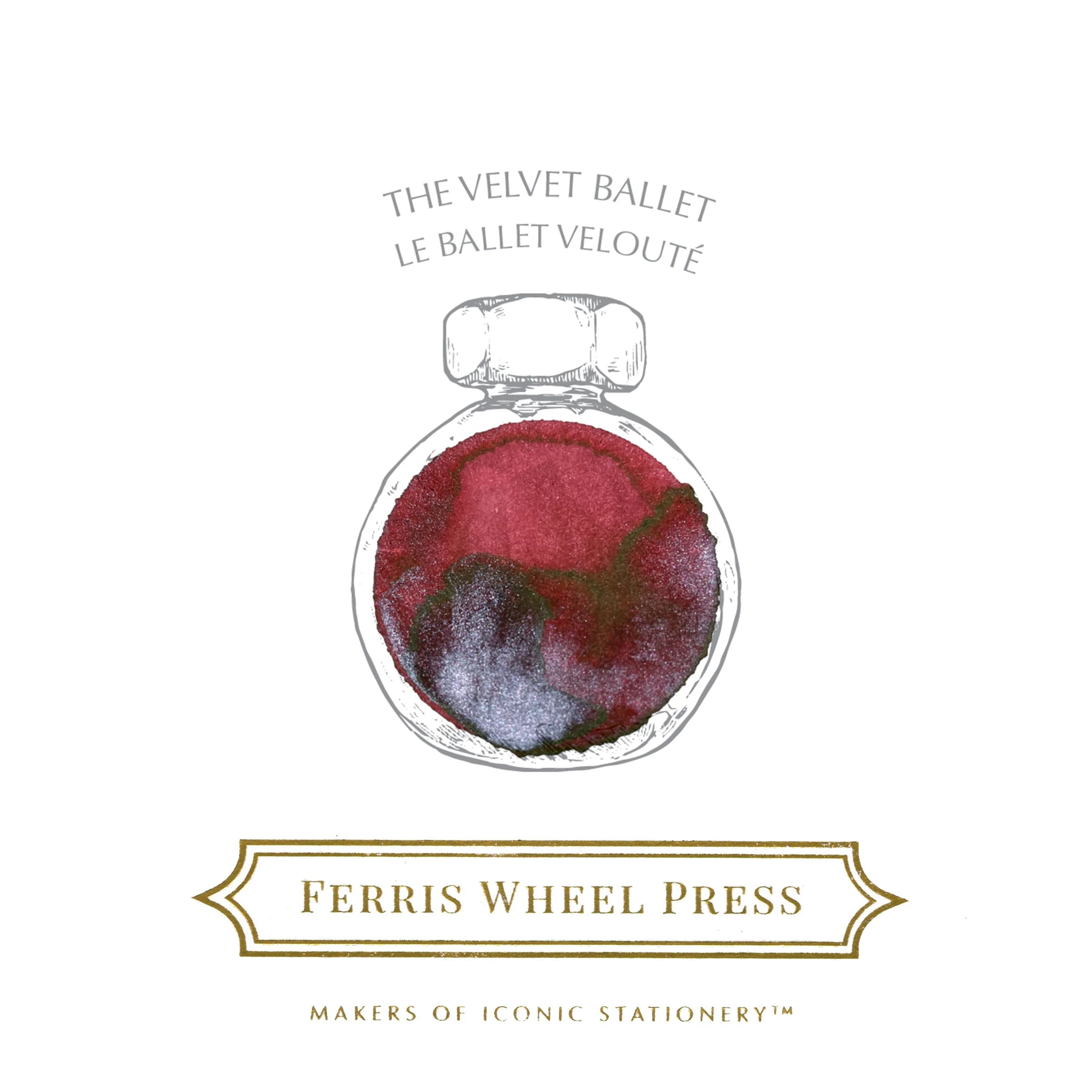 Ferris Wheel Press Fountain Pen Ink - Velvet Ballet colour swatch - Paper Kooka Australia