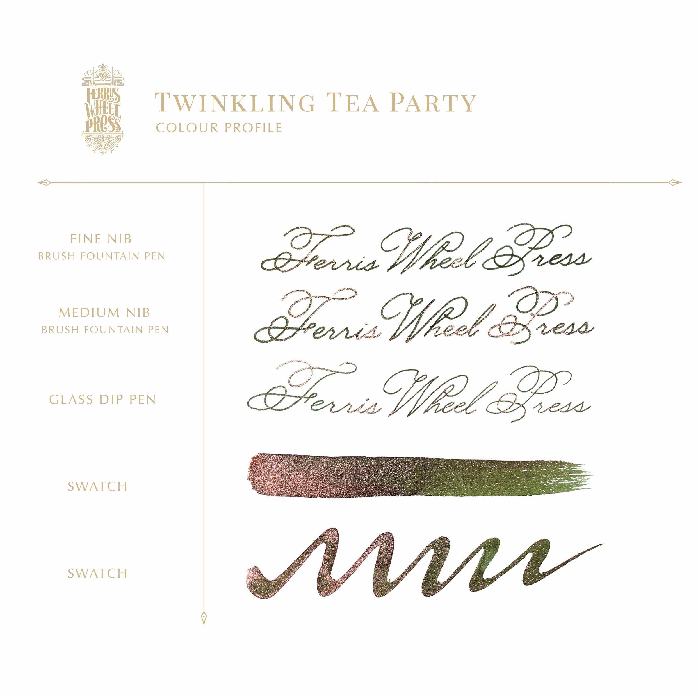 Ferris Wheel Press Fountain Pen Ink - Twinkling Tea Party writing sample - Paper Kooka Australia
