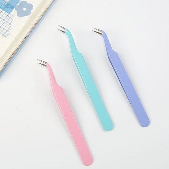 Curved Tweezers for picking stickers