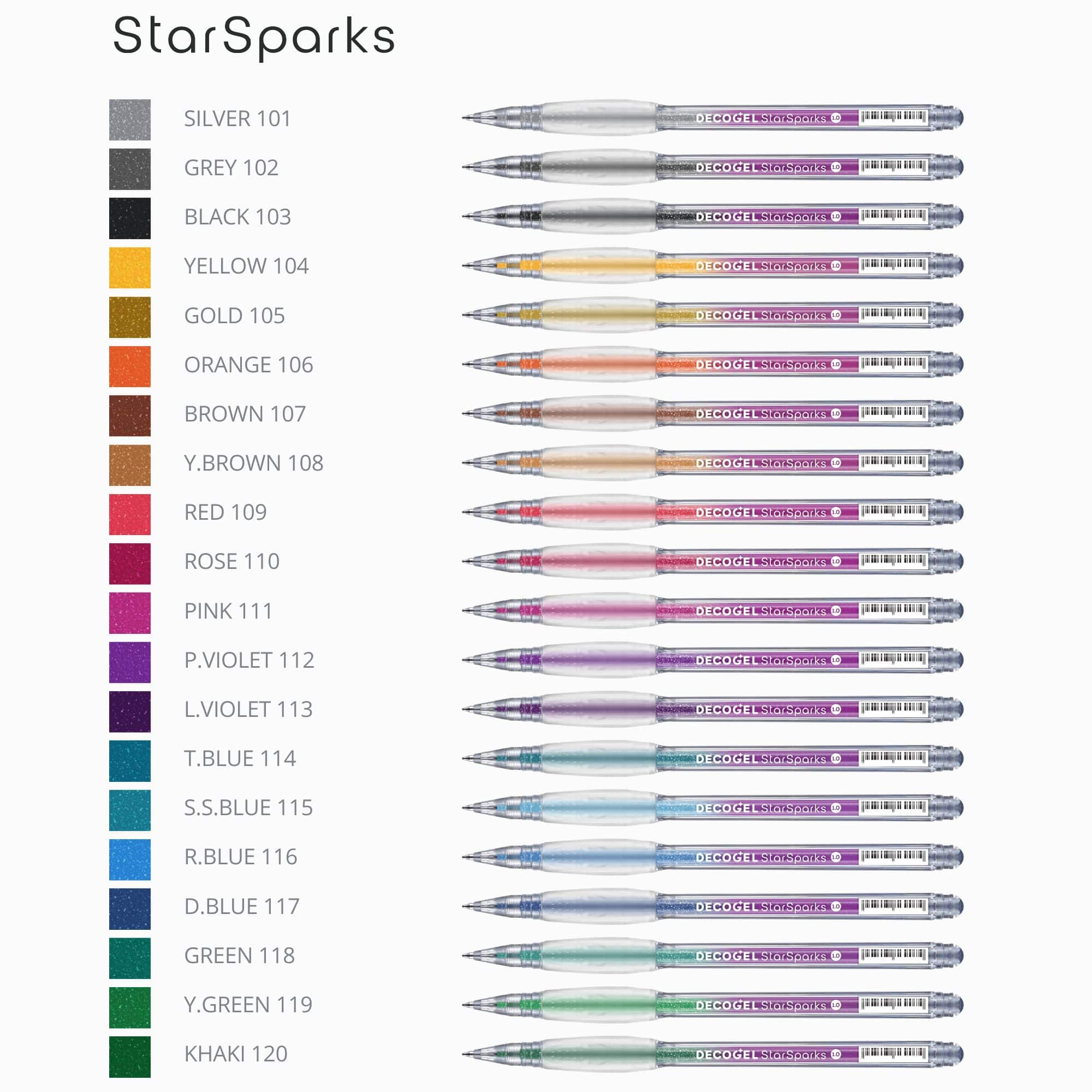 Karin Markers DECOGEL 1.0 - SINGLE Gel Pens Star Sparks Collection  - Paper Kooka Australia