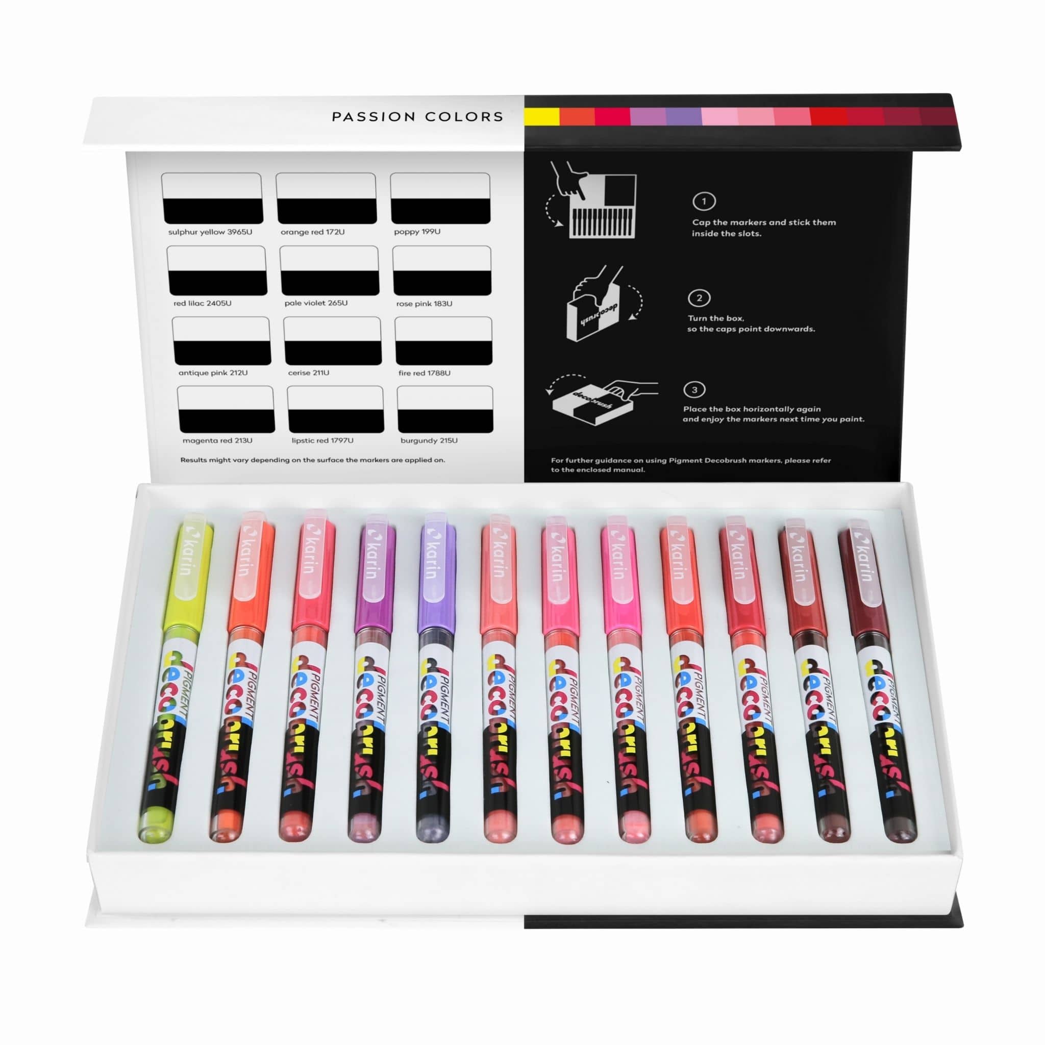New Karin Markers Pigment DecoBrush opaque brush pens Passion Collection - Paper Kooka
