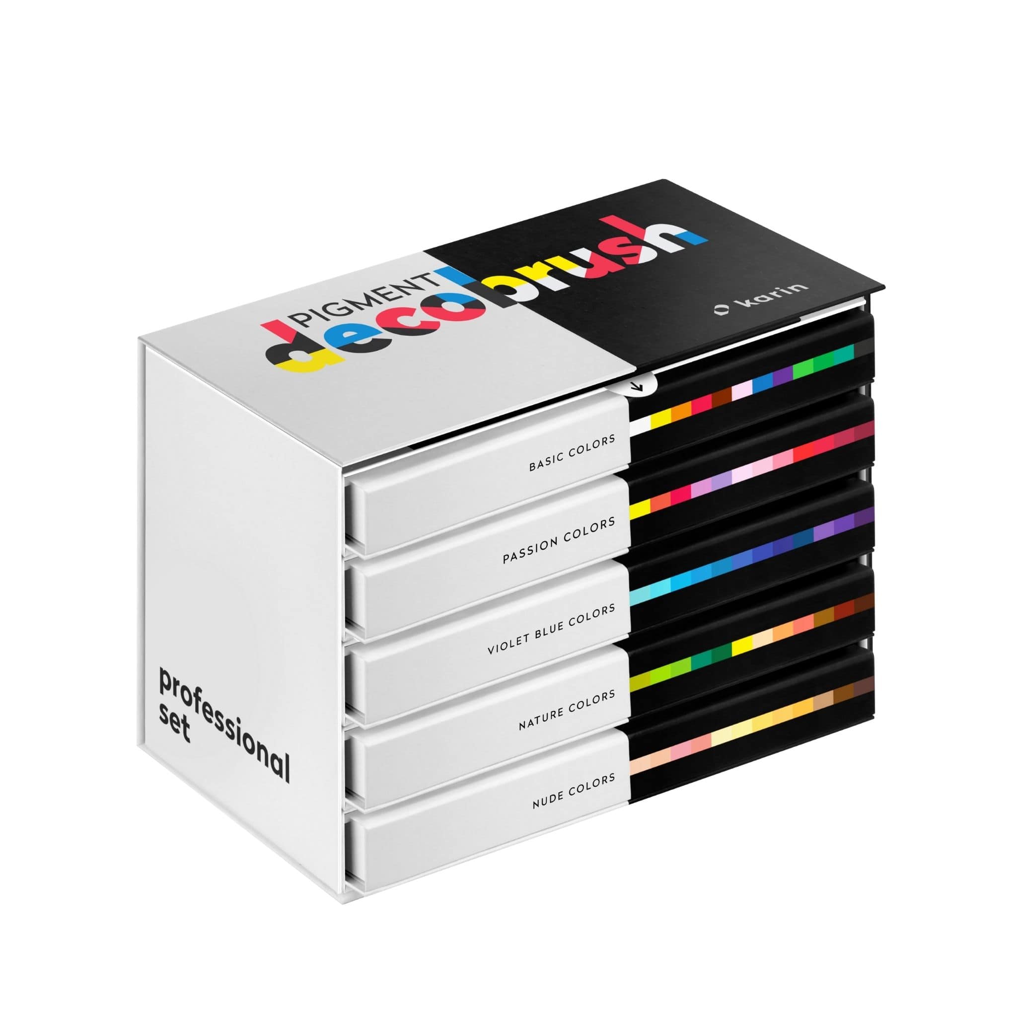 New Karin Markers Pigment DecoBrush Professional Set with 5 collections - Paper Kooka