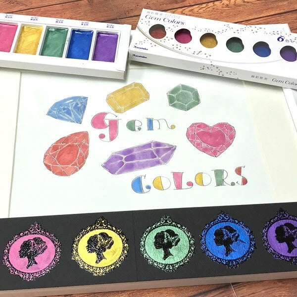 Kuretake Gem Colours Palette opaque paints - Paper Kooka