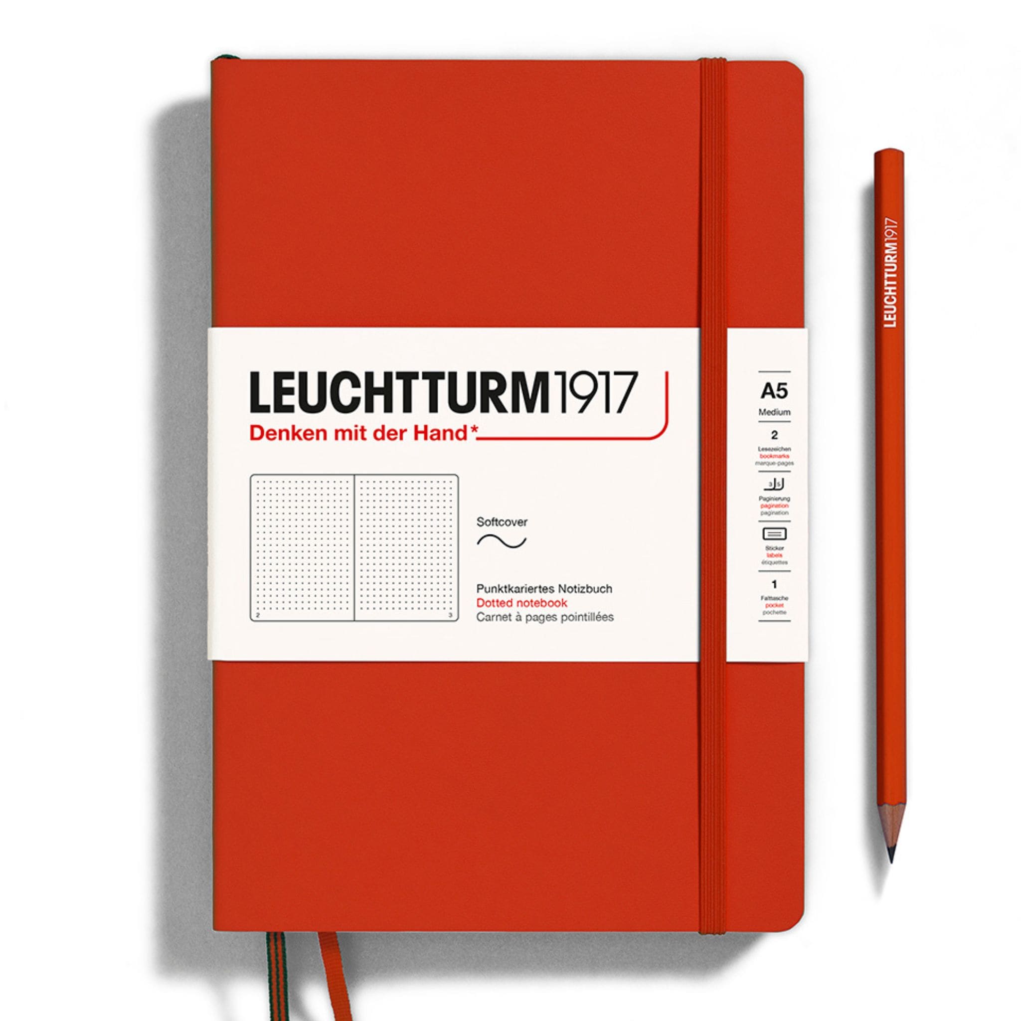 Leuchtturm1917 Fox Red A5 Softcover Dotted Notebook - Paper Kooka Australia