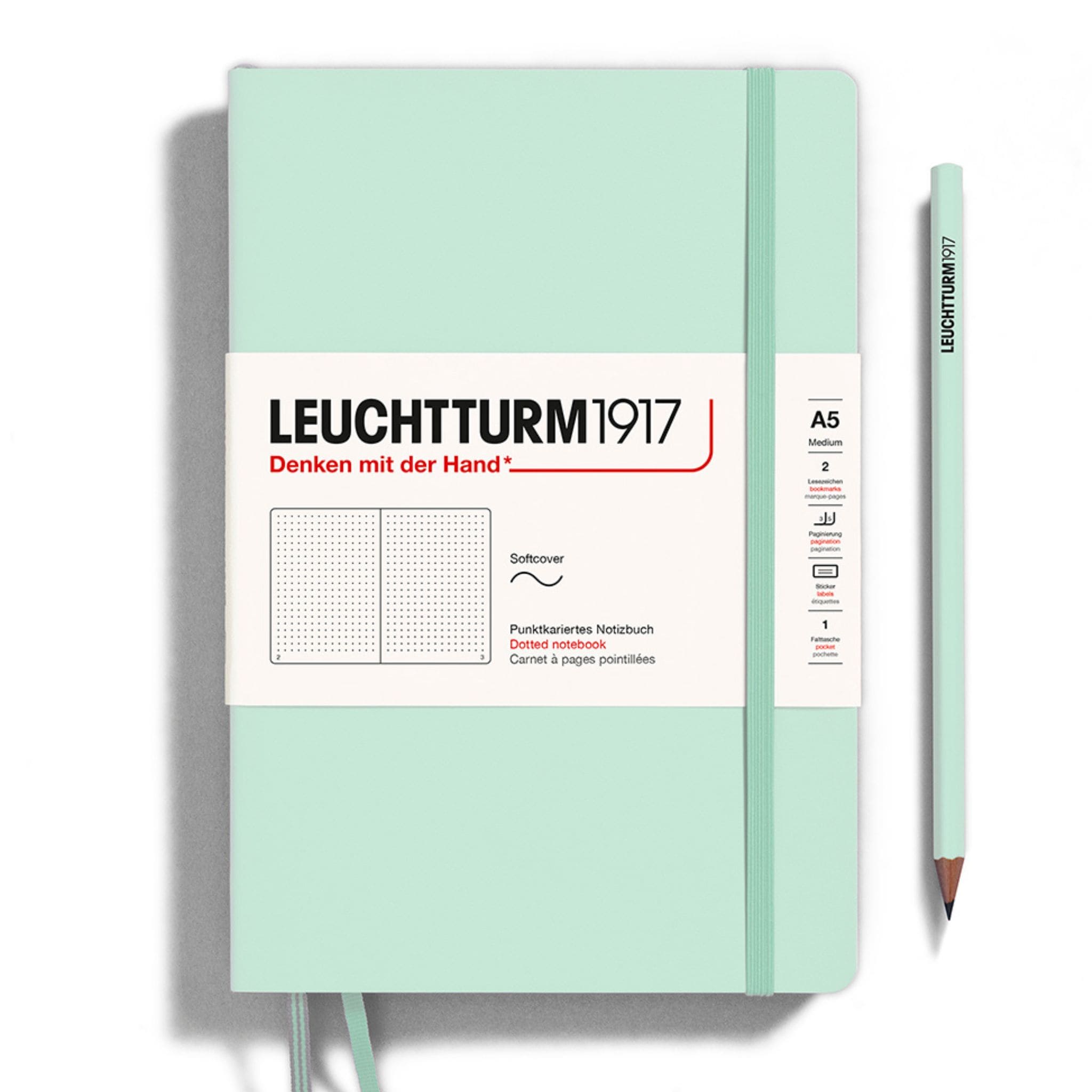 Leuchtturm1917 Mint Green A5 Softcover Dotted Notebook - Paper Kooka Australia