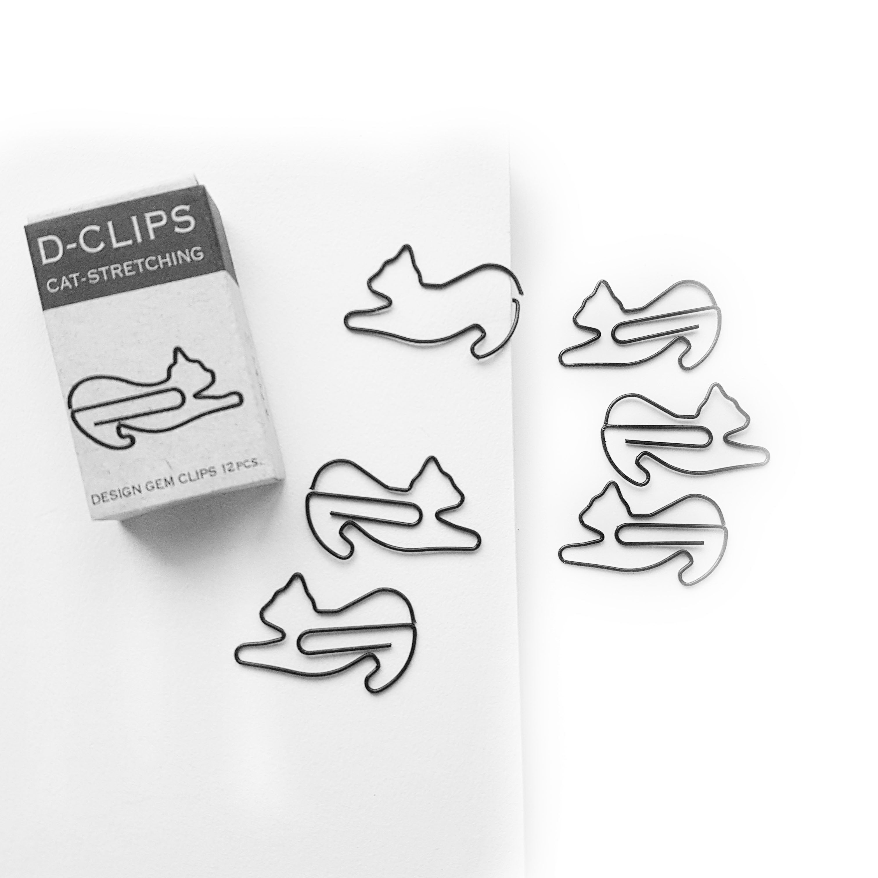 Stretching Cat Paper Clips - 12pcs - Paper Kooka