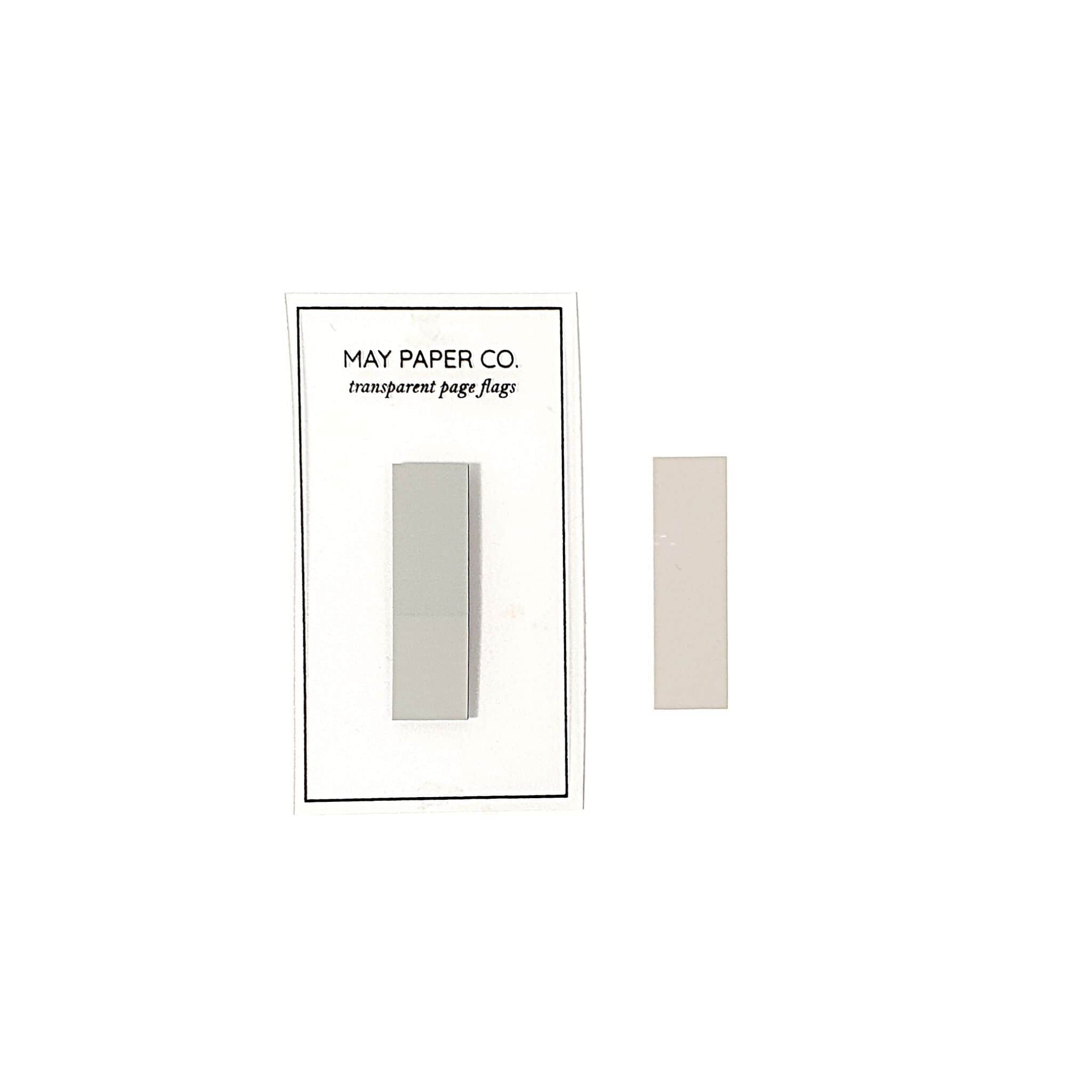 May Paper Co Transparent Page Flags - Cloud Grey - Paper Kooka