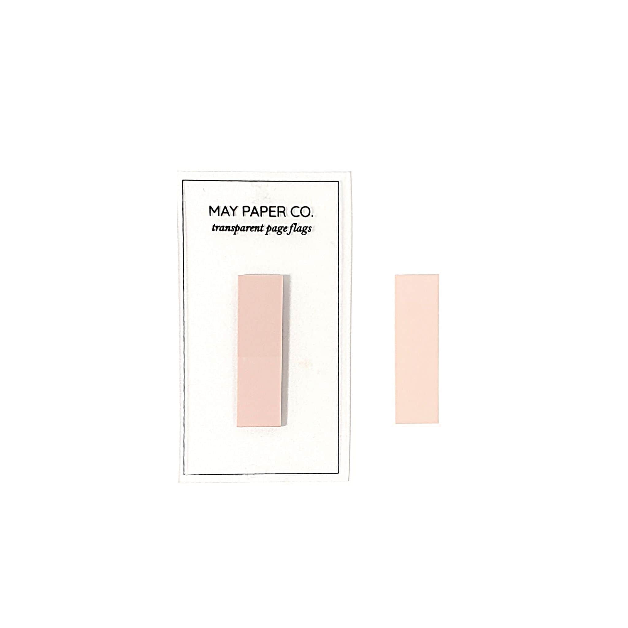 May Paper Co Transparent Page Flags - Pink Salt - Paper Kooka