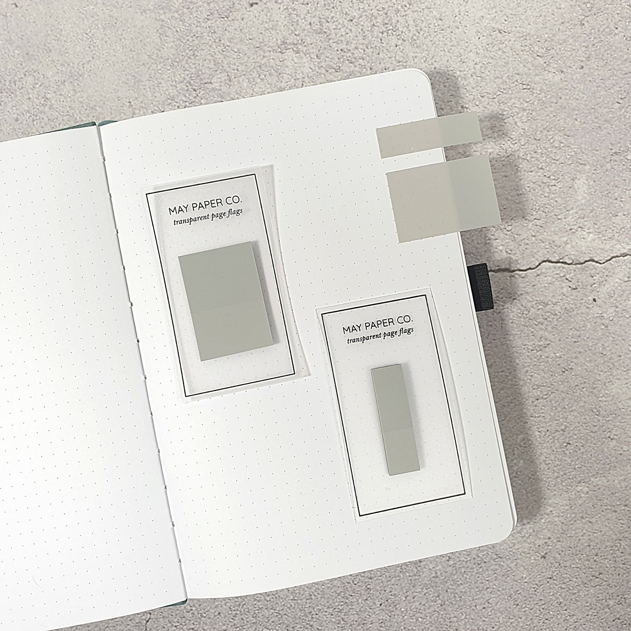 May Paper Co Transparent Sticky Notes and Page Flags - Cloud Grey Collection - Paper Kooka