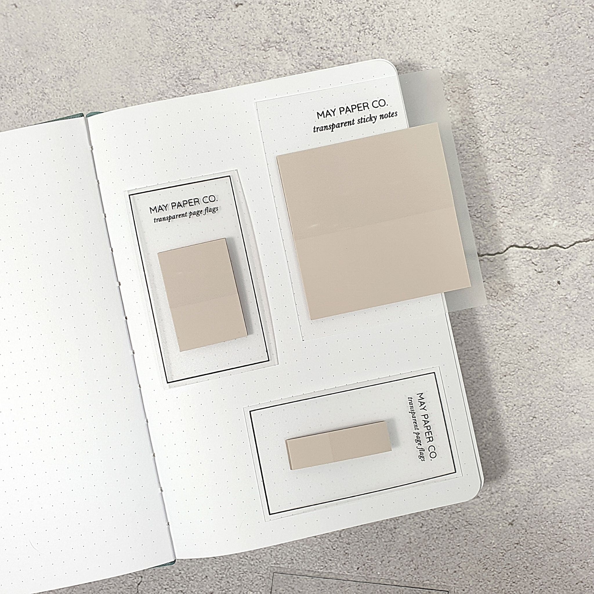 May Paper Co Transparent Sticky Notes and Page Flags - In the Nude Collection - Paper Kooka
