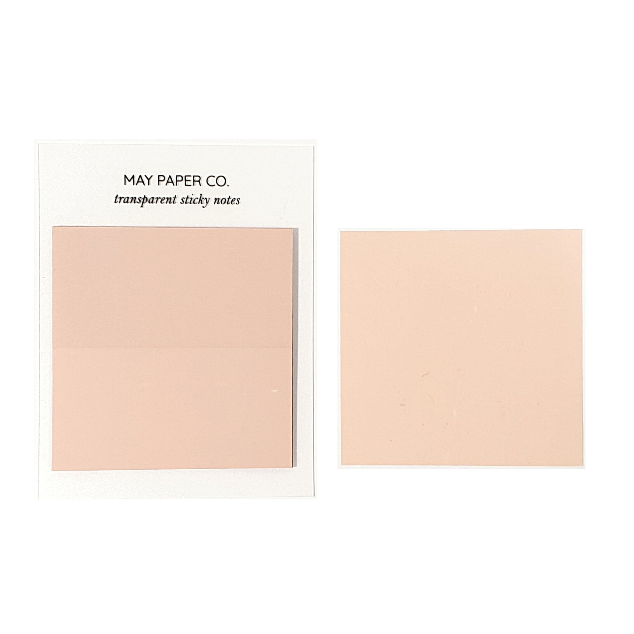 May Paper Co Transparent Sticky Notes - Pink Salt - Paper Kooka