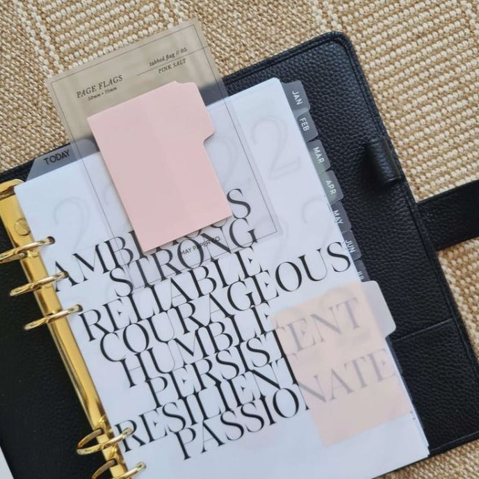 May Paper Co Transparent Tabbed Sticky Notes for bullet journaling and planners - Pink Salt - Paper Kooka
