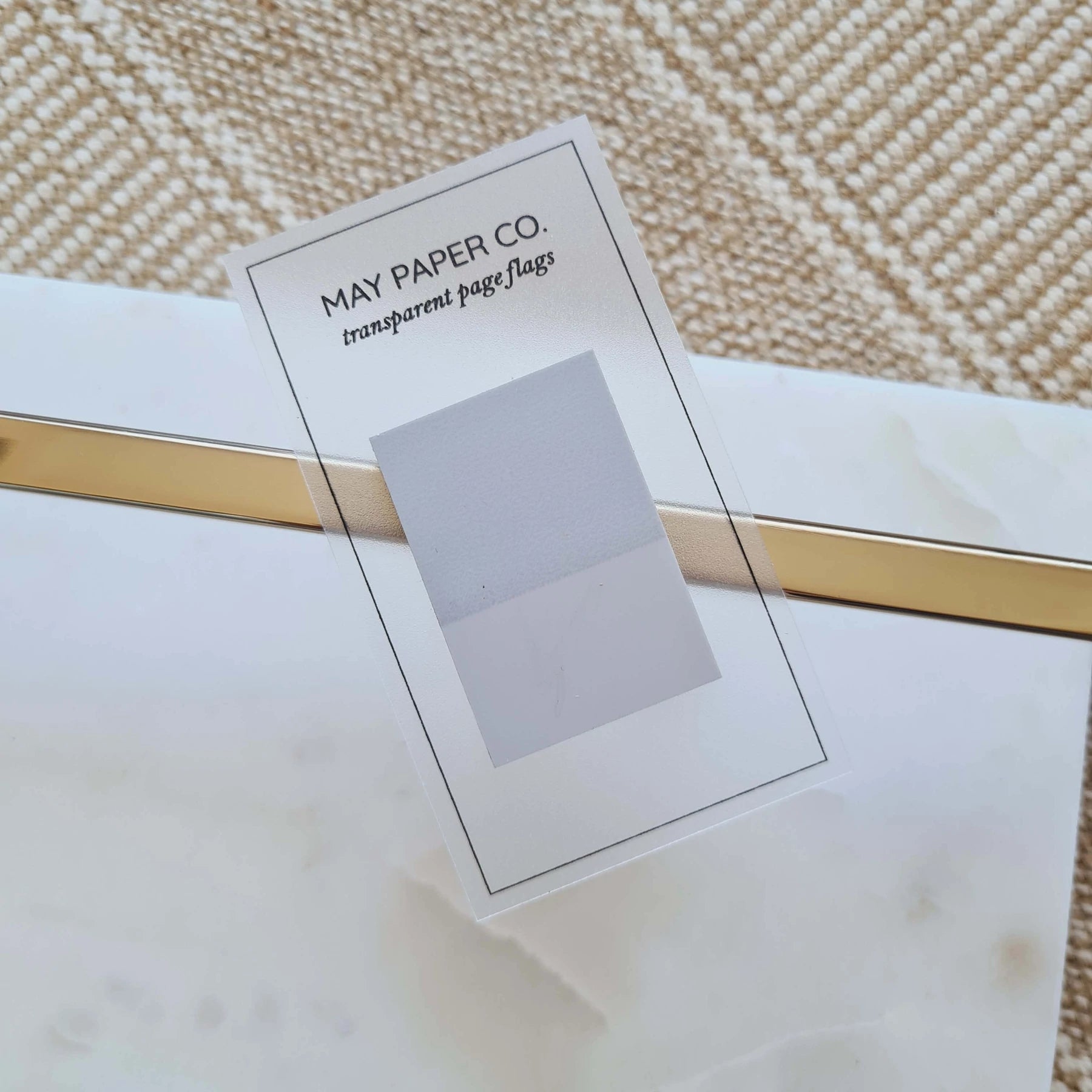 May Paper Co Transparent wide page flags for planners - Mist - Paper Kooka Stationery