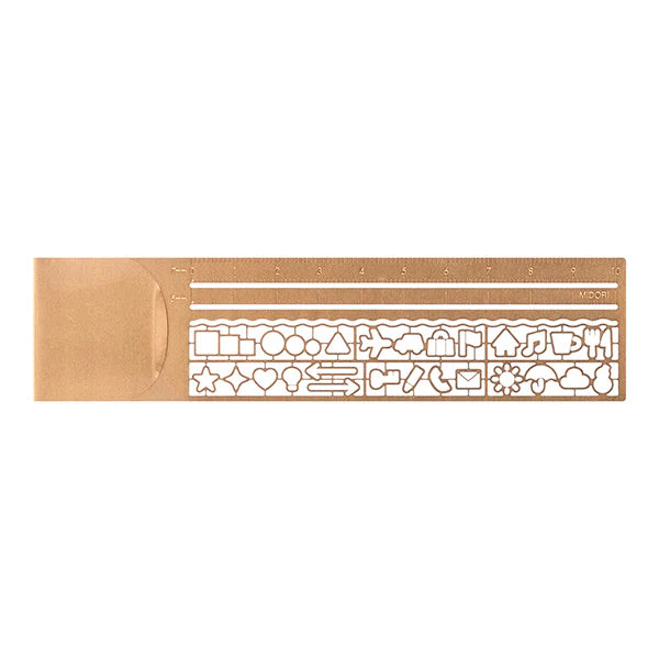 Midori Copper Clip Ruler / Stencil - Paper Kooka Australia