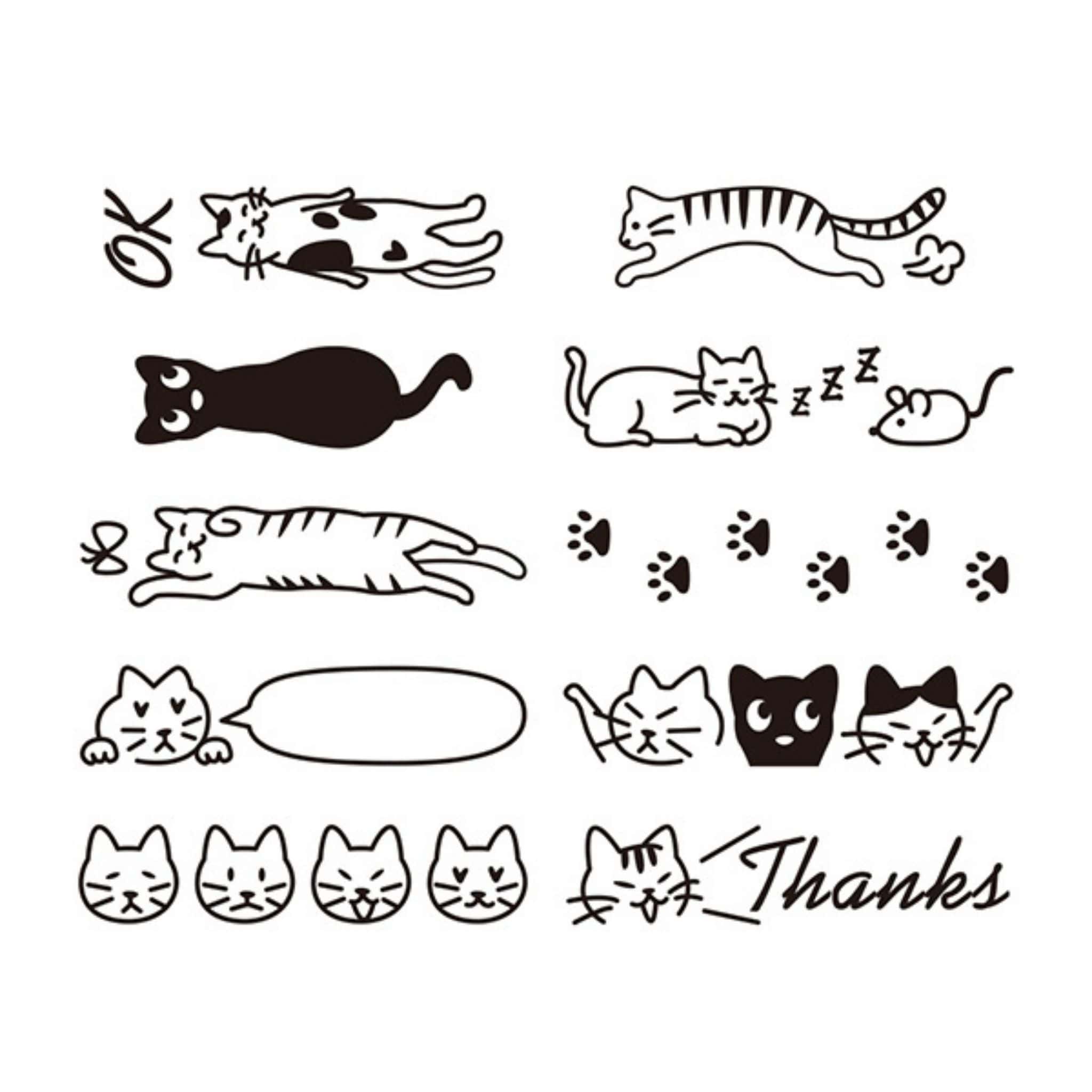 Midori Cat Rotating Stamp designs - Paper Kooka