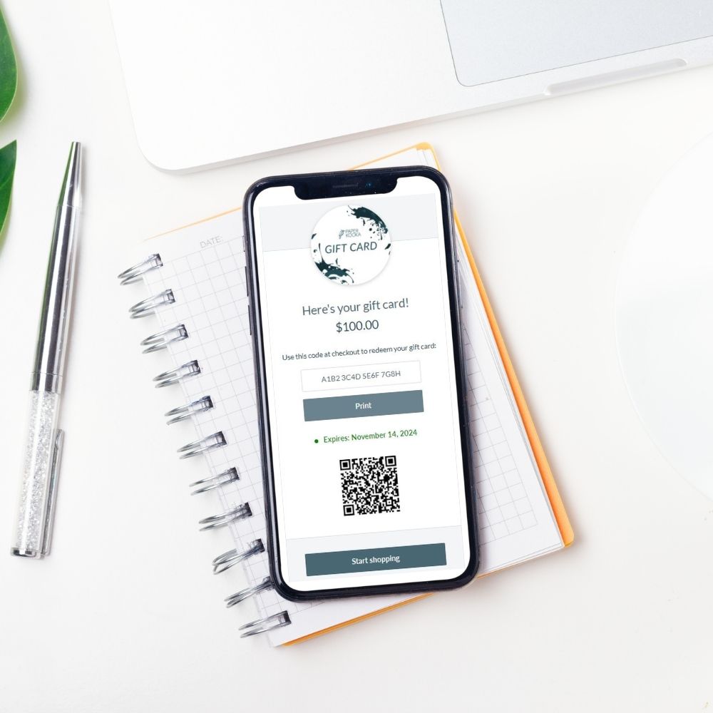 Gift Card code Paper Kooka stationery shop Sydney