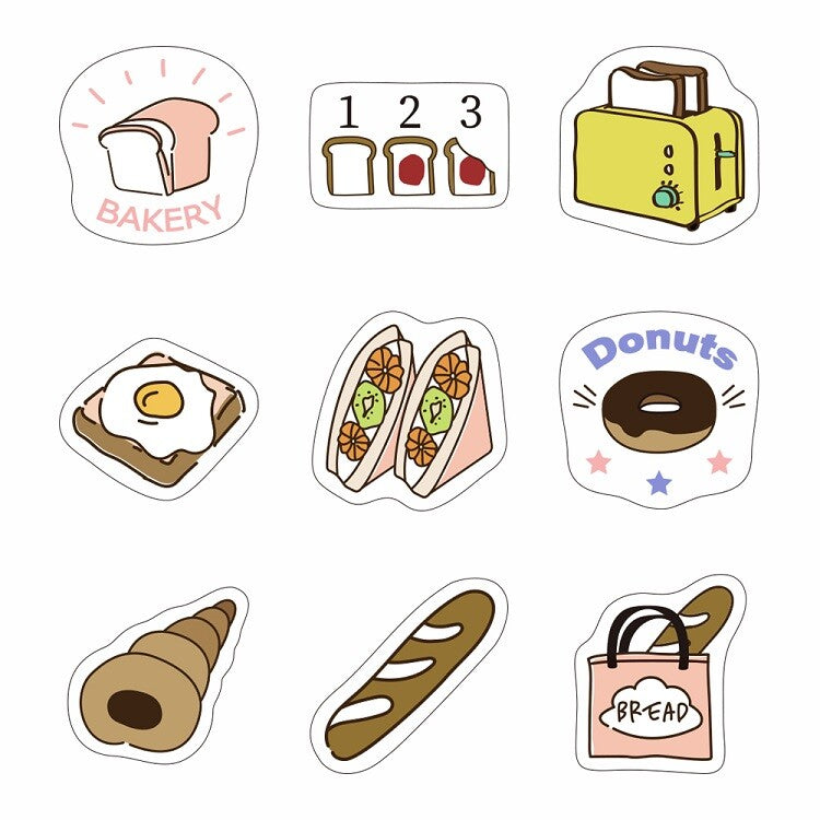 Papier Platz Breakfast Flake Stickers 9 delicious designs - Paper Kooka Australia