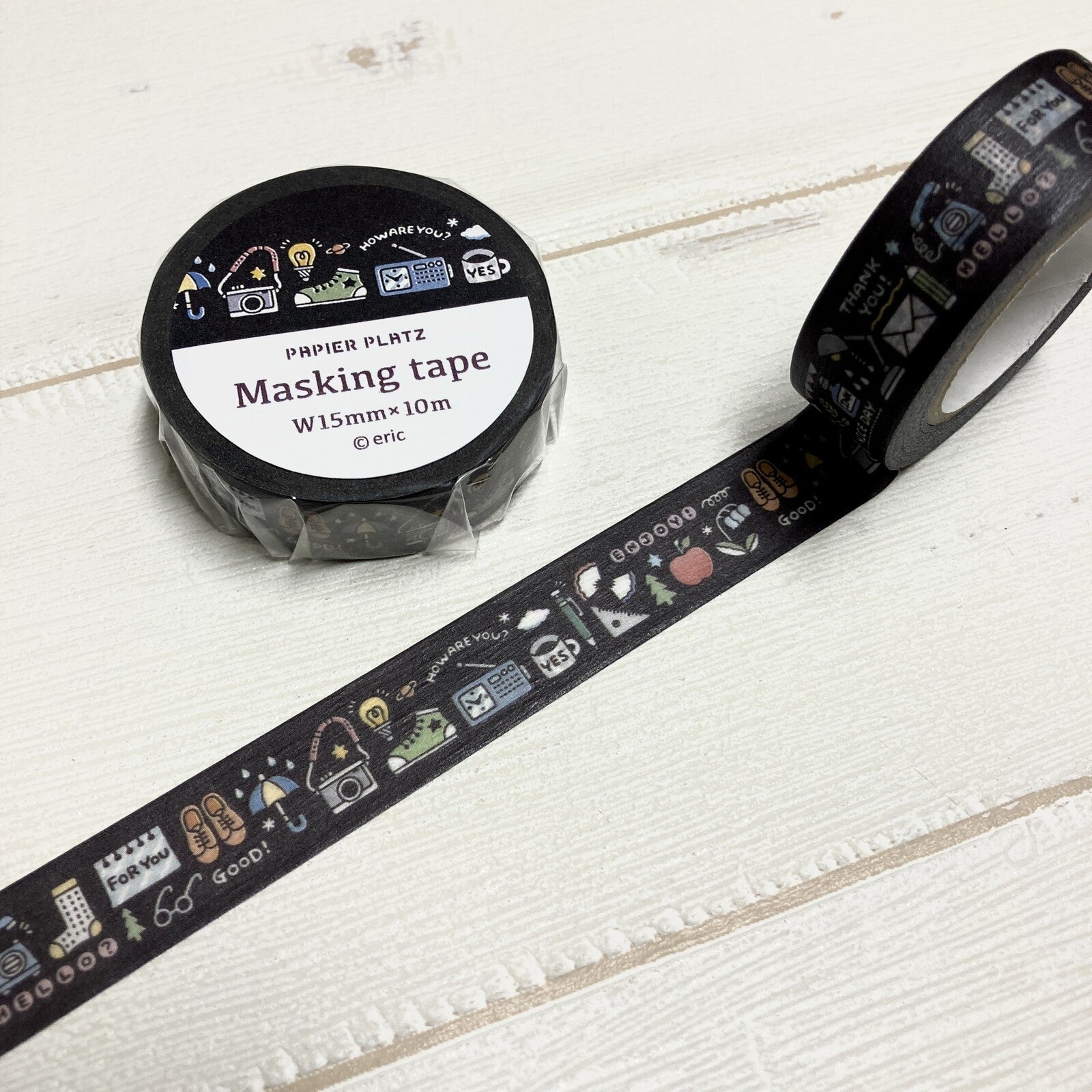 Papier Platz Everyday Items at Night washi tape - Paper Kooka Australia