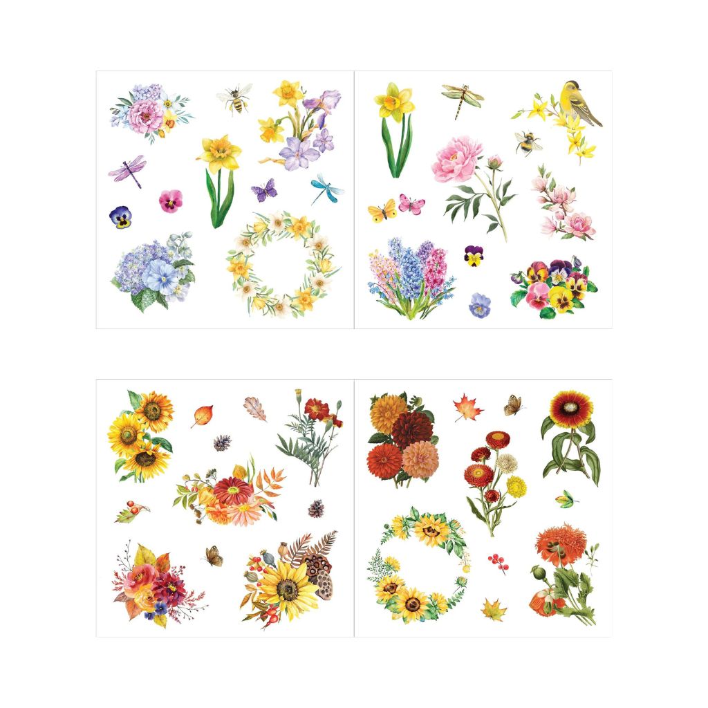 Peter Pauper Press Bunches of Botanicals Sticker Book with pastel flowers - Paper Kooka Australia