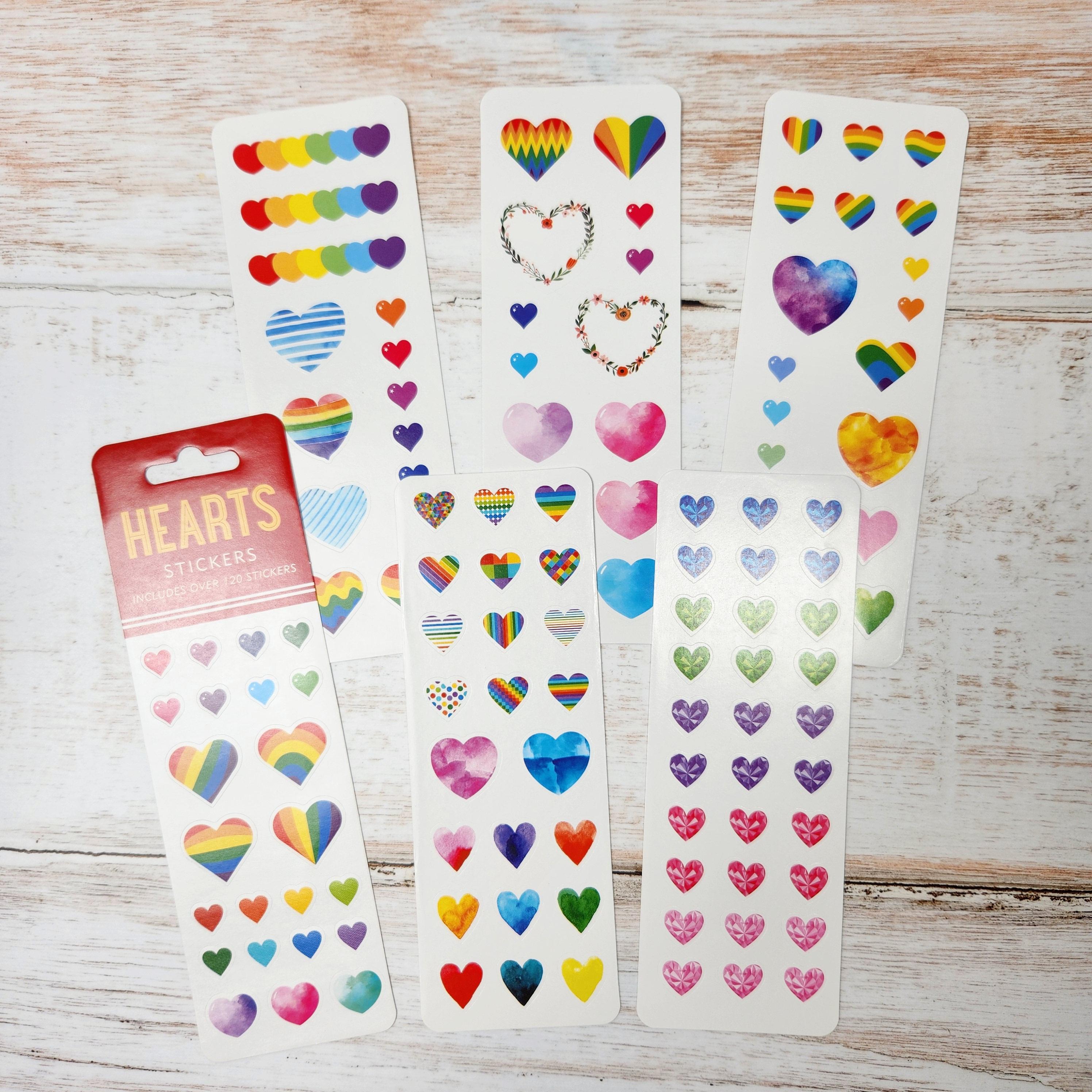 Peter Pauper Press Hearts Sticker Set 6 sheets with colourful hearts - Paper Kooka Australia
