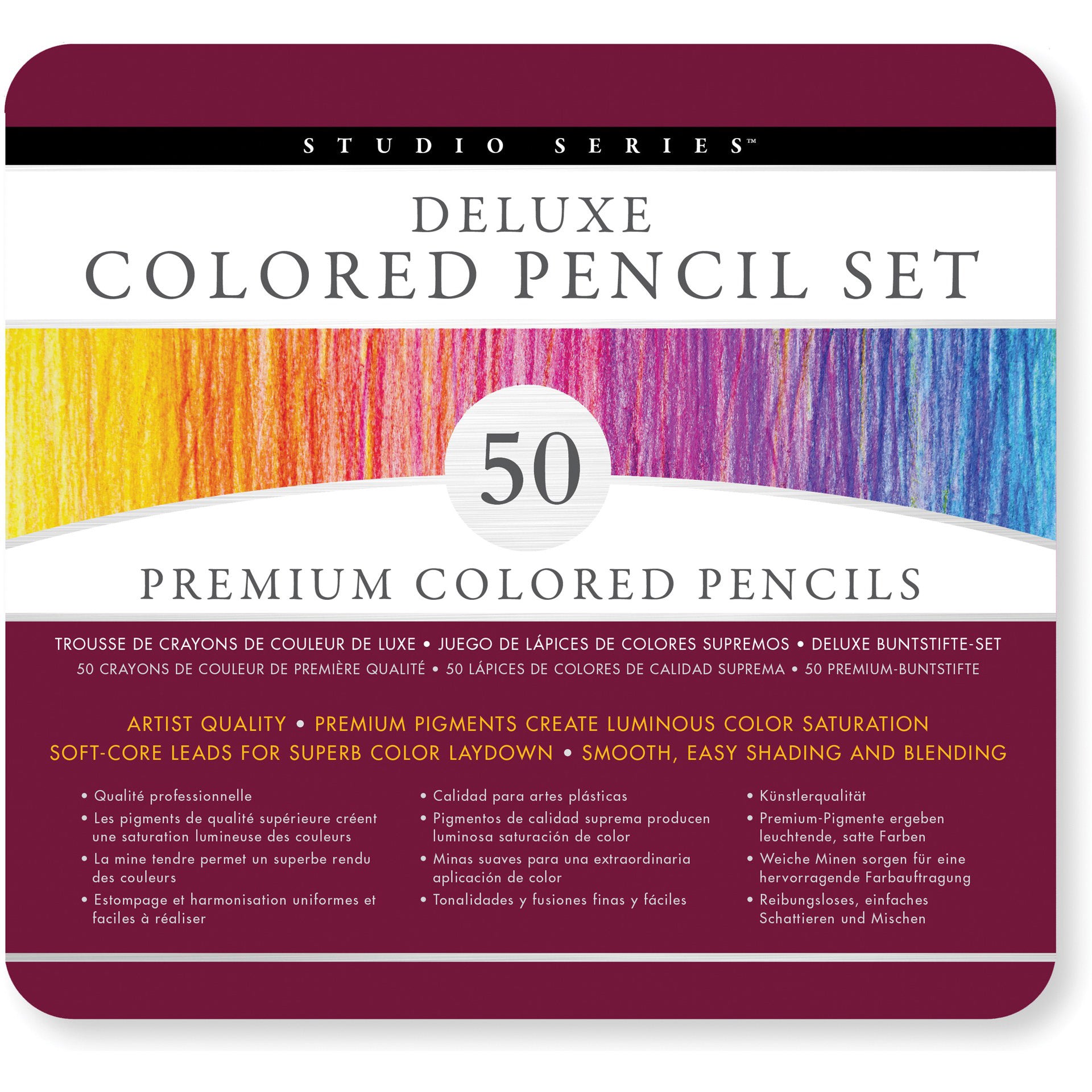 Deluxe Coloured Pencil Set - 50 Colours - Paper Kooka