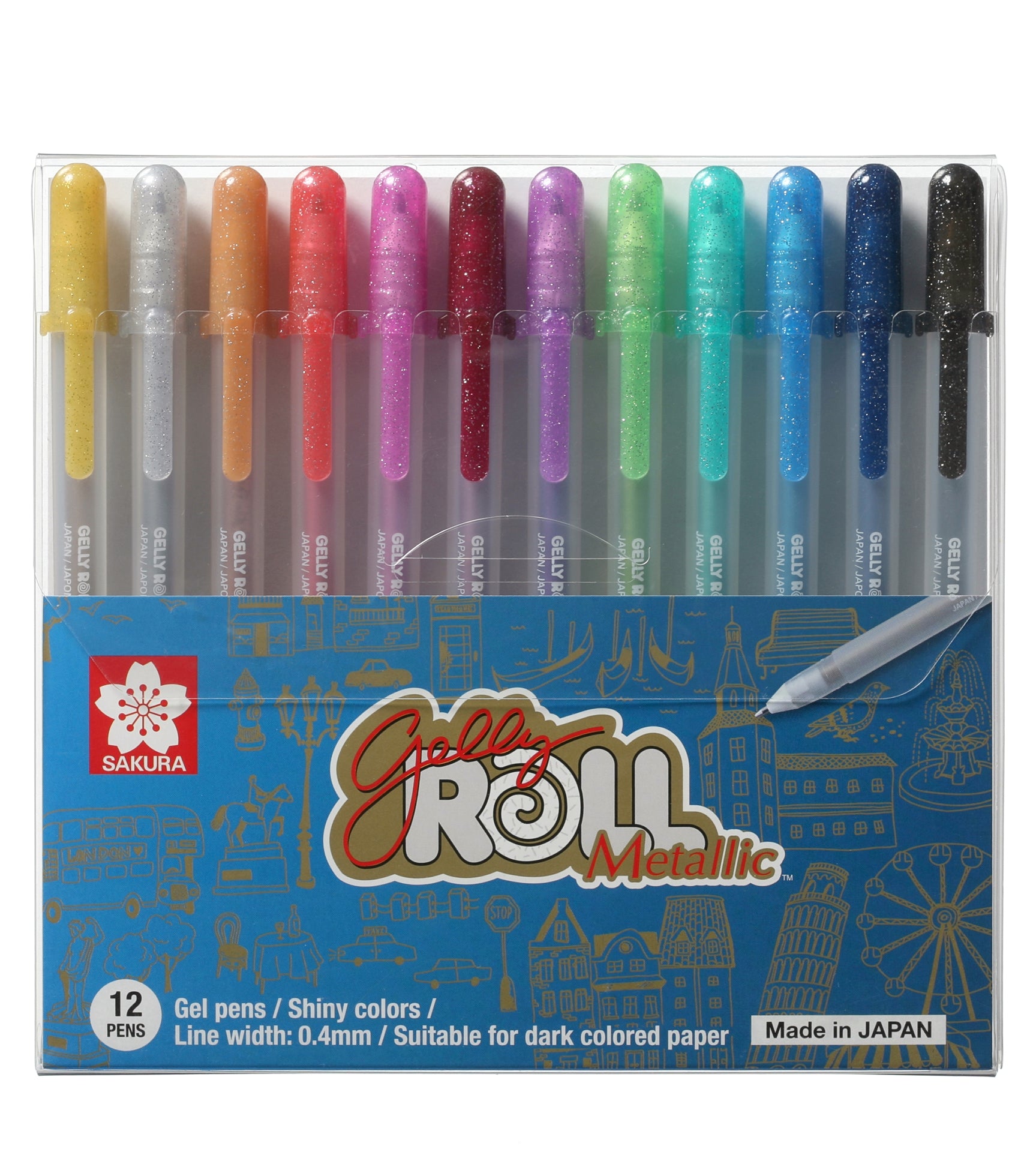Sakura Gelly Roll Metallic set of 12 gel pens - Paper Kooka