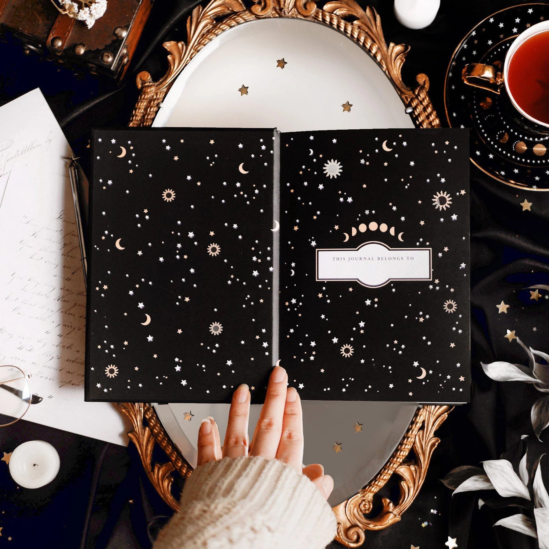 The Quirky Cup Collective Sun & Moon Journal first page - Paper Kooka Australia