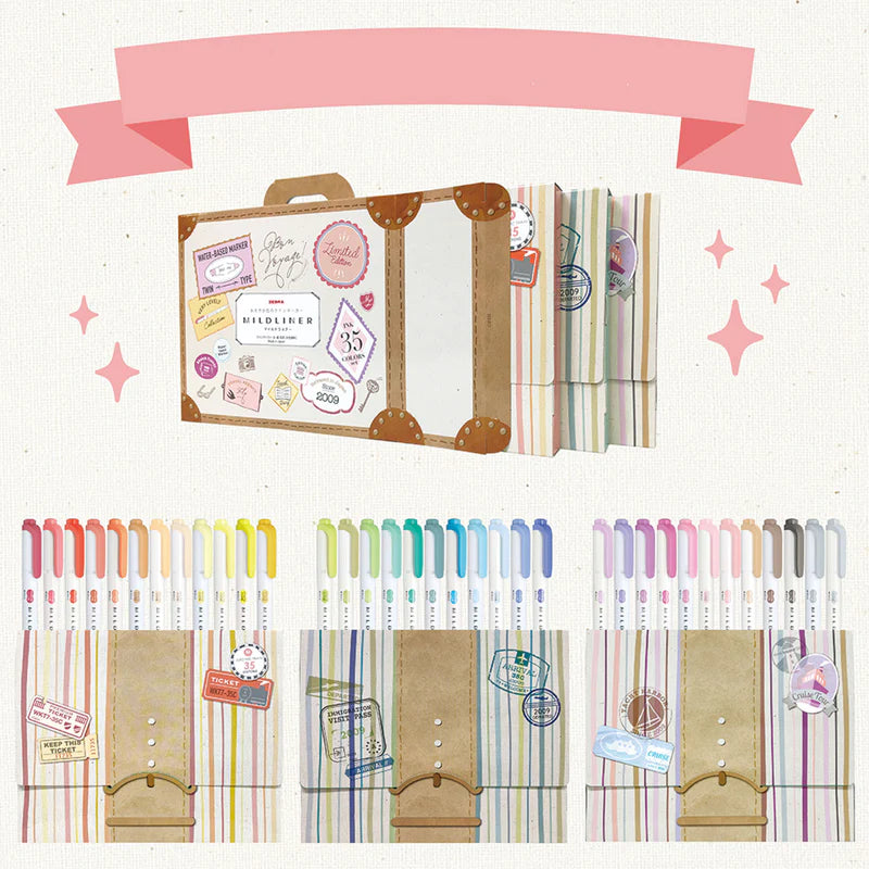 Zebra Mildliner Dual-tip Highlighters Complete Set 35 markers - Paper Kooka Australia