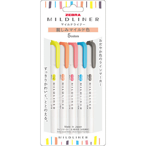 Zebra Mildliner Dual-tip highlighters Orange Set of 5 - Paper Kooka Australia
