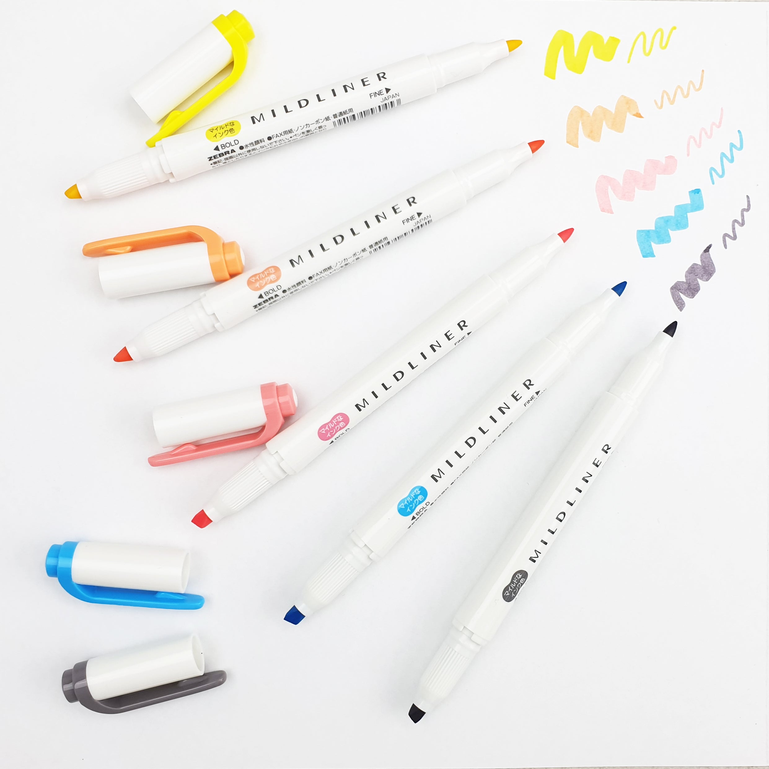 Mildliner Dual-tip - ORANGE Set of 5 - Paper Kooka