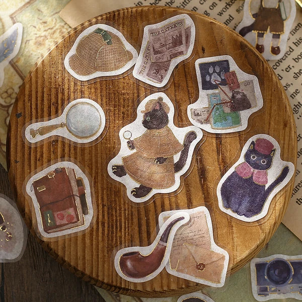 Fantasy Shopping Arcade Flake Stickers | Black Cat Detective Agency